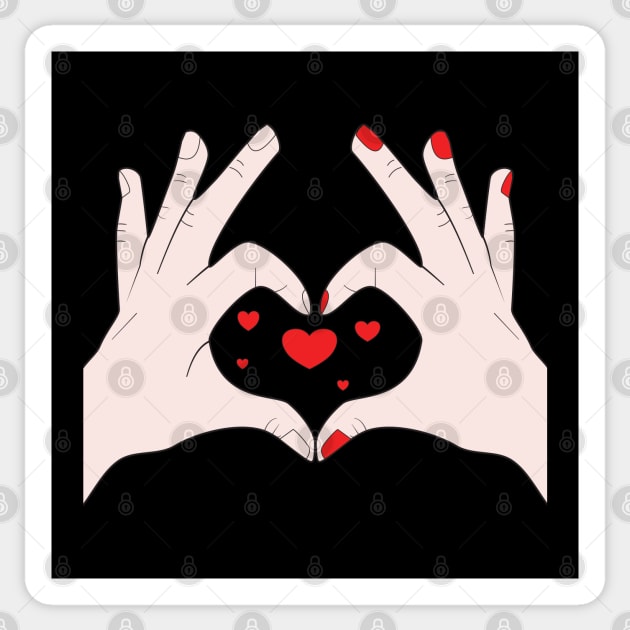 Hands Making Heart Shape Love Sign Language Valentine's Day Sticker by Okuadinya